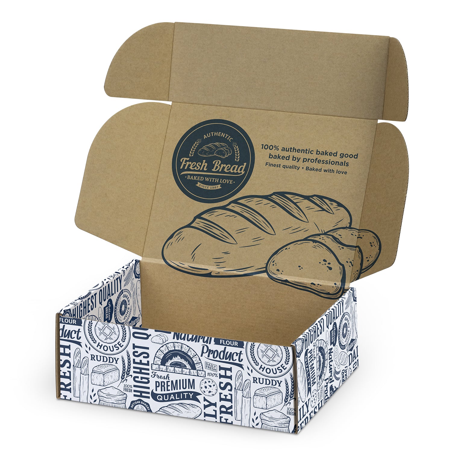 Die Cut Box w Locking Lid - 225x167x83mm - Digital