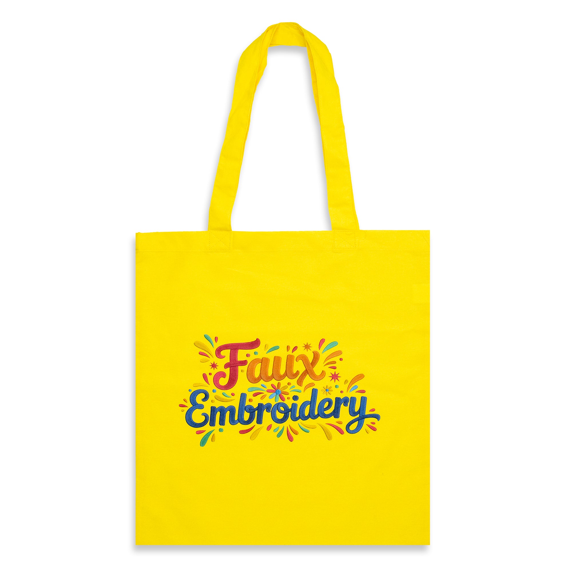 Sonnet Cotton Tote Bag - Colours - Faux Embroidery