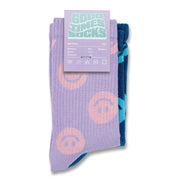Pixel Knitted Bamboo Crew Socks - Set of 2