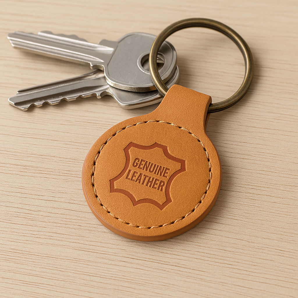 London Recycled Leather Keyrin