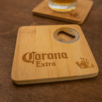 Bamboo Coaster with opener