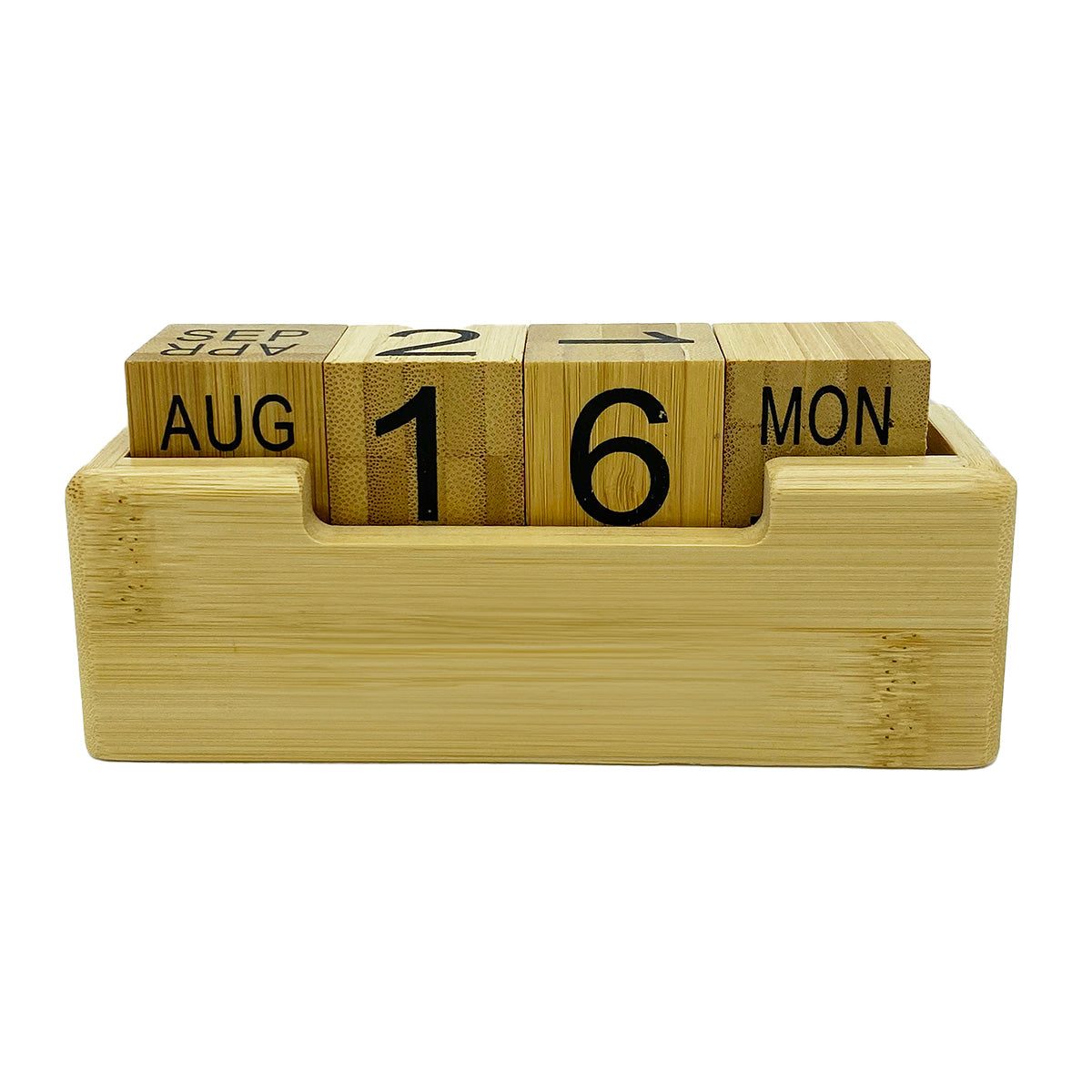 Bamboo block desktop calendar