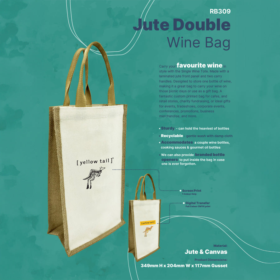 Jute Double Wine Bag