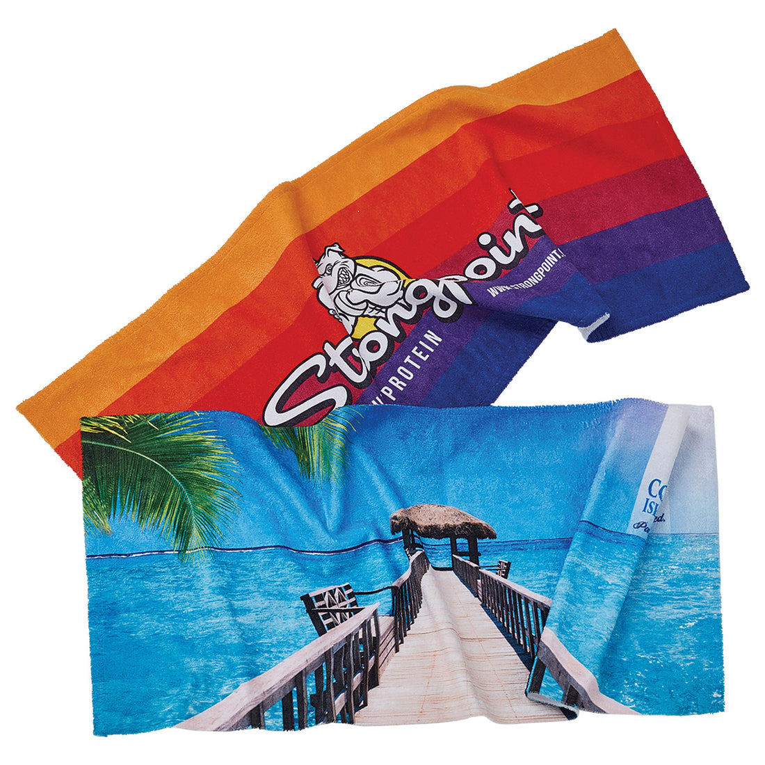 Branded promotional products showing decoration method